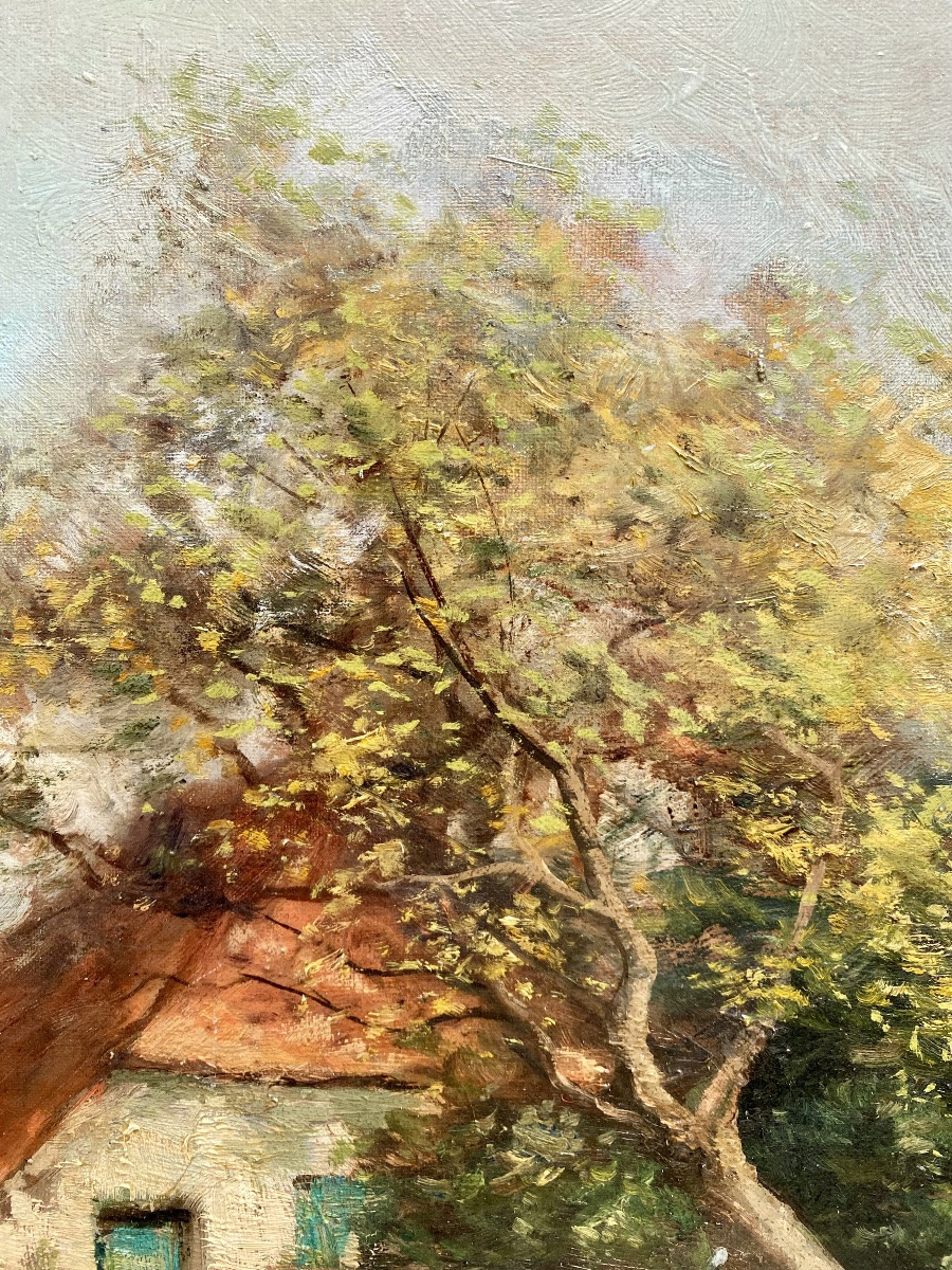 Adolphe Poot (1924 – 2006) Peintre belge - « Ferme au printemps »-photo-5