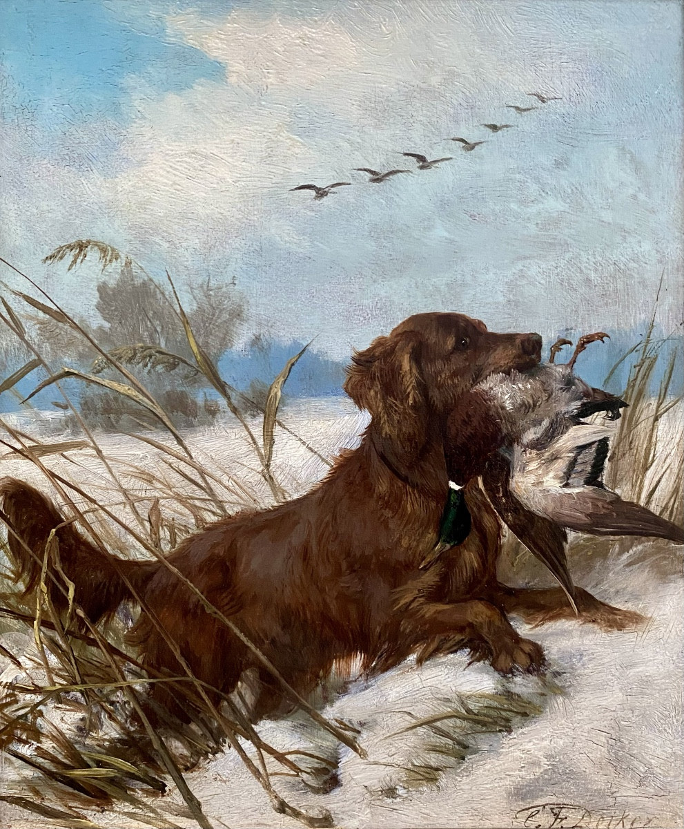 Carl Friedrich Deiker (wetzlar 1836 – 1892 Düsseldorf) - 'the Hunting Dog'-photo-2