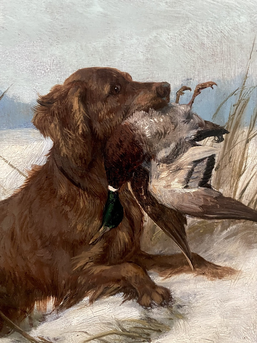 Carl Friedrich Deiker (wetzlar 1836 – 1892 Düsseldorf) - 'the Hunting Dog'-photo-4