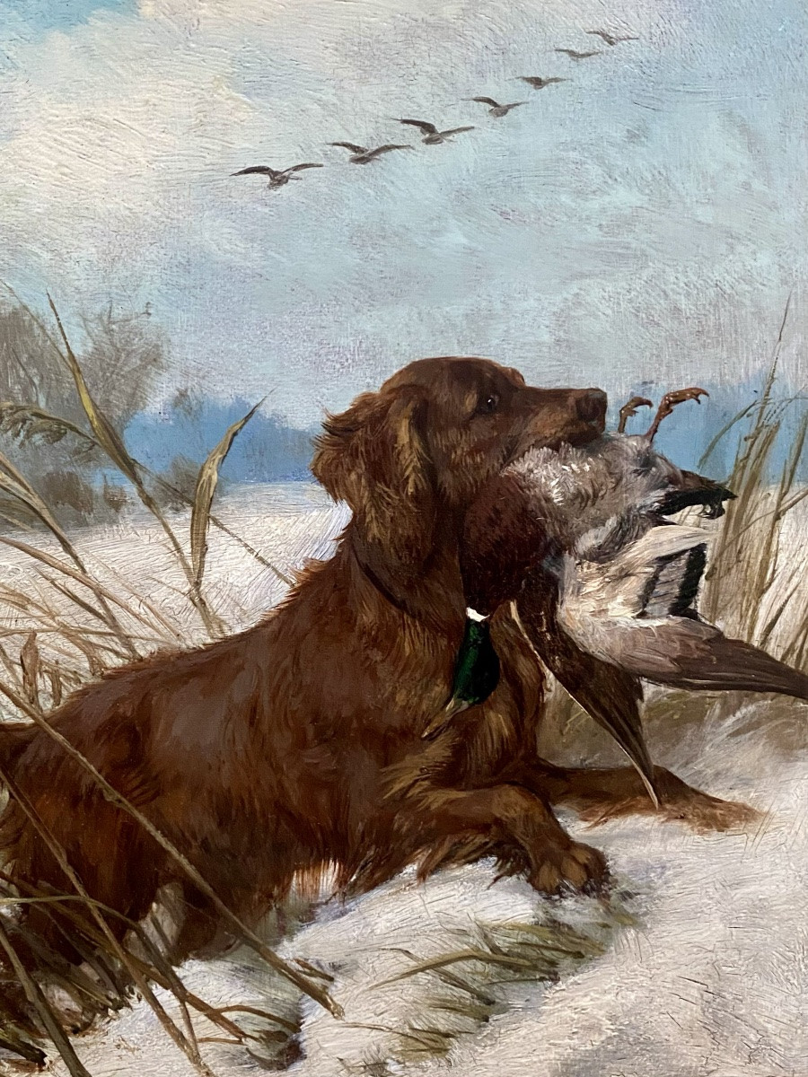 Carl Friedrich Deiker (wetzlar 1836 – 1892 Düsseldorf) - 'the Hunting Dog'-photo-2