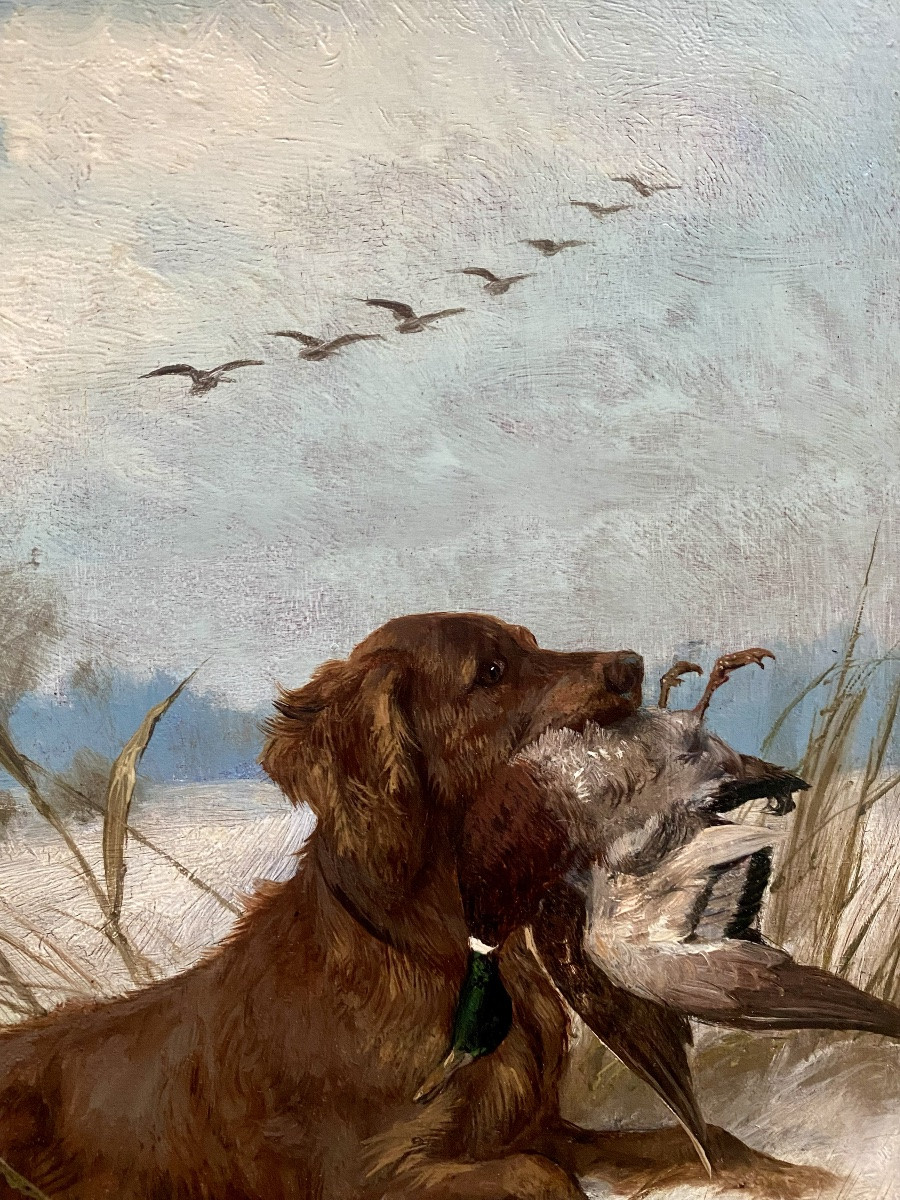 Carl Friedrich Deiker (wetzlar 1836 – 1892 Düsseldorf) - 'the Hunting Dog'-photo-4
