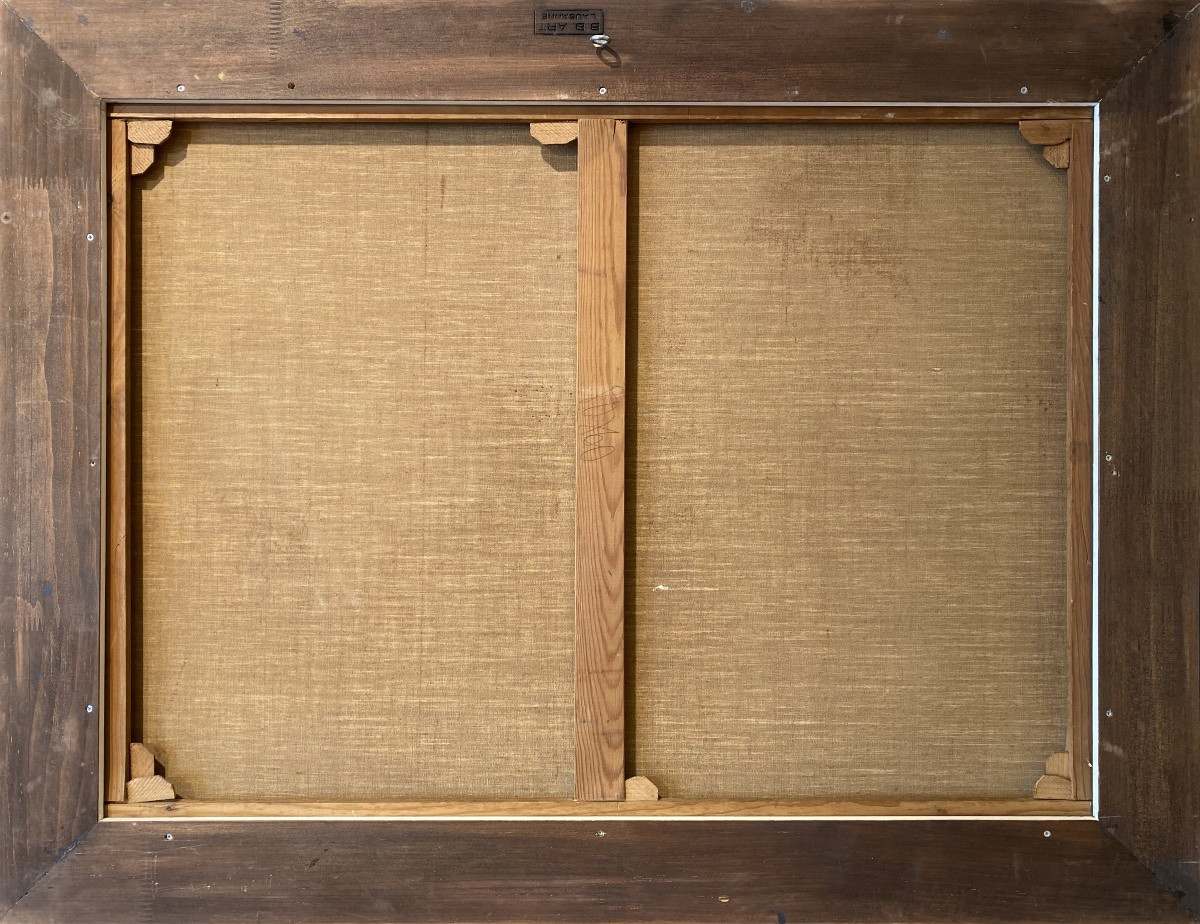 Jean Laudy (1877 – 1956) - ' Roses et pommes dans le paysage '-photo-6