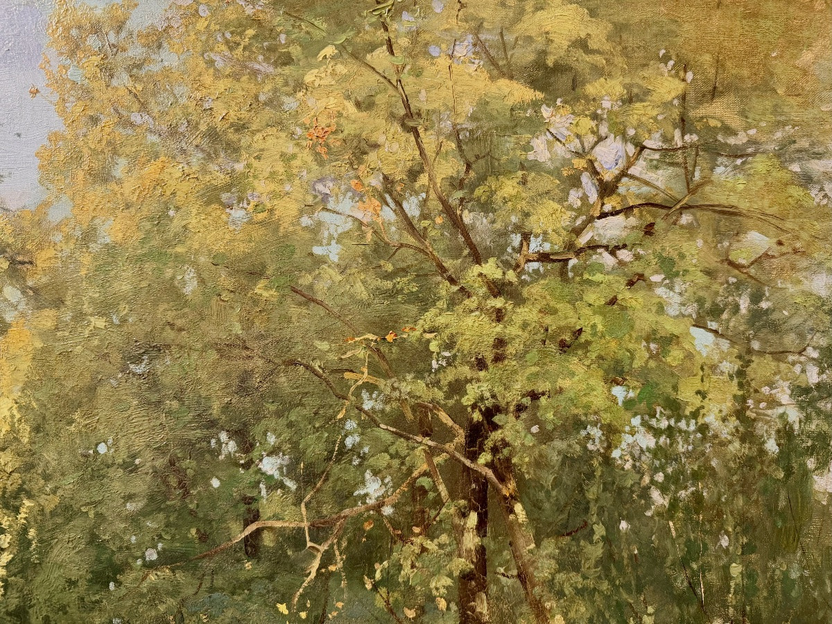 Alfred Smith (bordeaux 1854 – 1936 Paris) – “mother And Children On A Wooded Path In Bordeaux”-photo-4