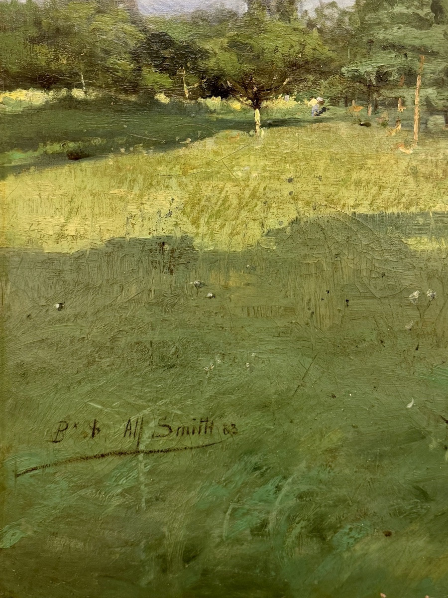 Alfred Smith (bordeaux 1854 – 1936 Paris) – “mother And Children On A Wooded Path In Bordeaux”-photo-5