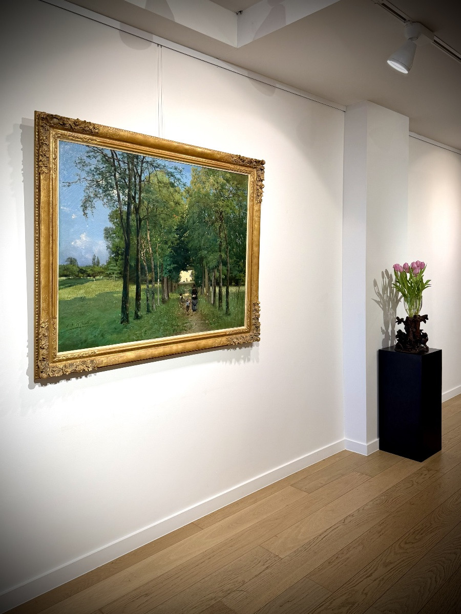 Alfred Smith (bordeaux 1854 – 1936 Paris) – “mother And Children On A Wooded Path In Bordeaux”-photo-7