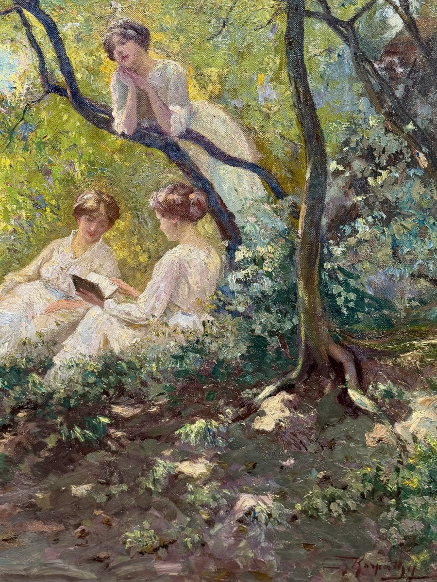 Jeno Karpathy (debrecen 1870 – 1950 Budapest) - Harmony Of Youth And Nature-photo-6