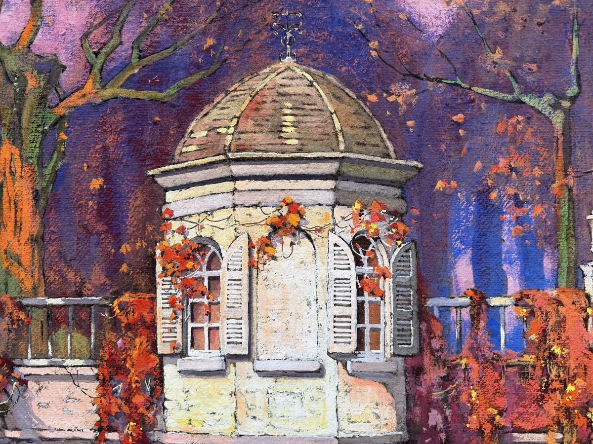 Louis Reckelbus (1864 – Bruges – 1958) - « Vue du canal de Bruges, Grogenerei »-photo-8