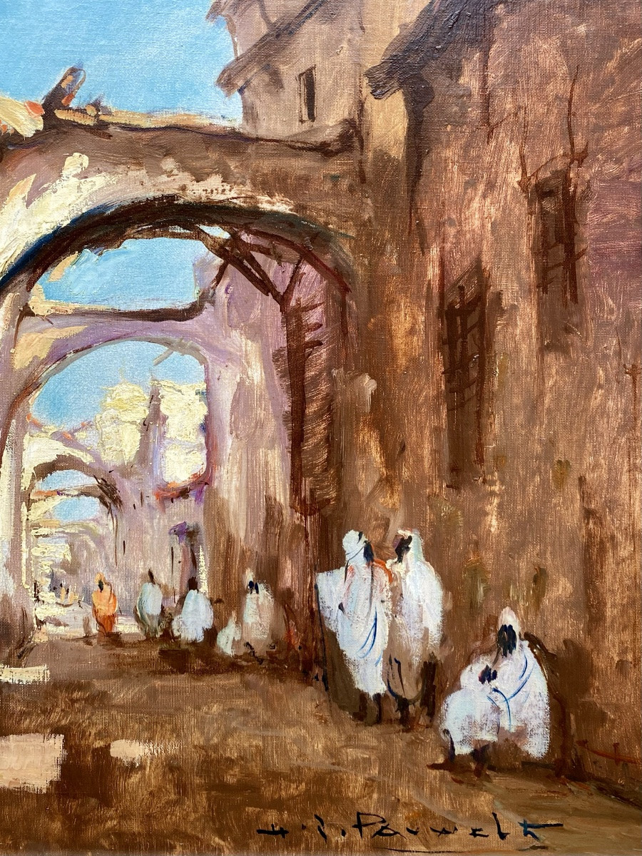 Henri Joseph Pauwels (1903 – 1983) - Scène de rue orientale-photo-2