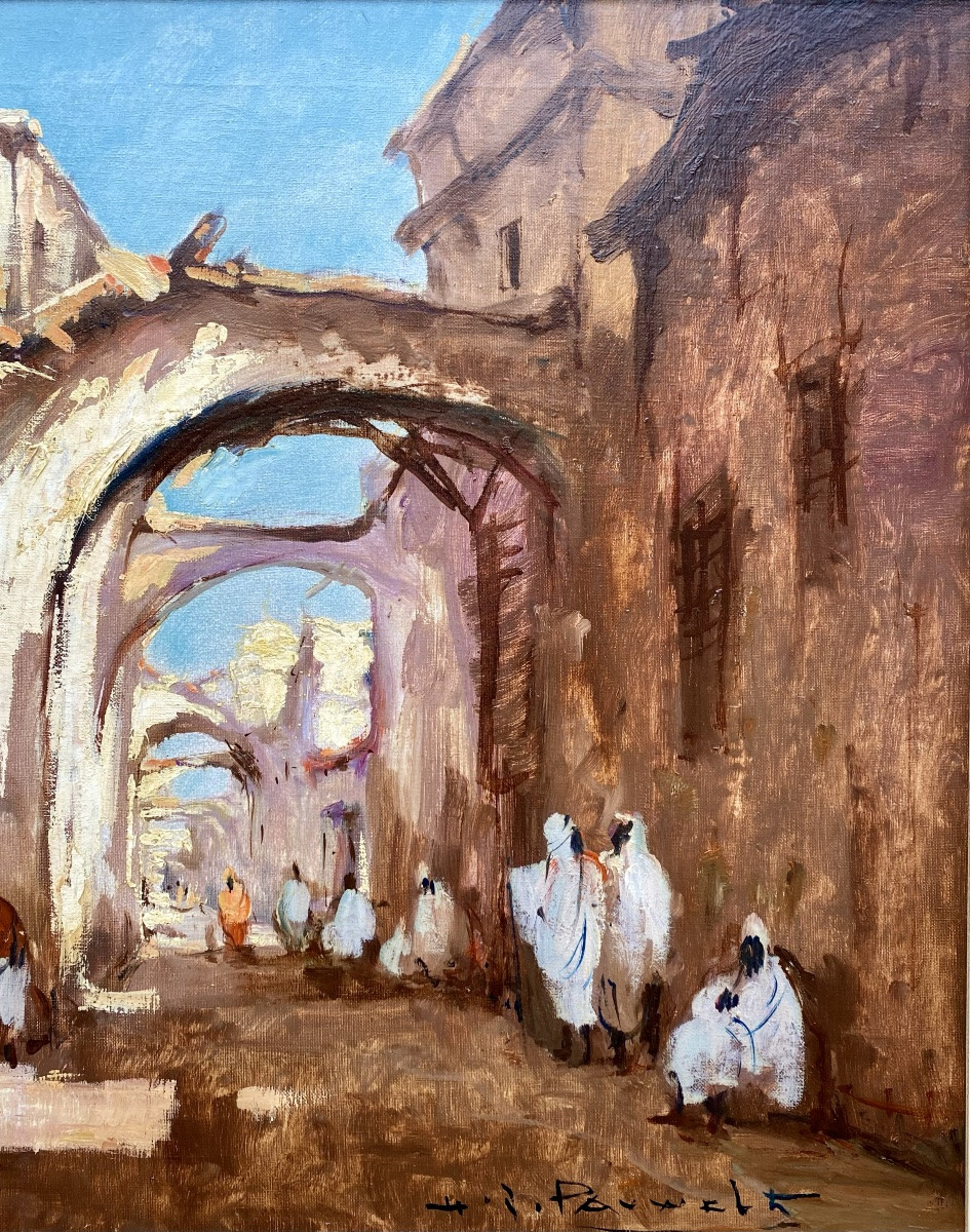 Henri Joseph Pauwels (1903 – 1983) - Scène de rue orientale-photo-6