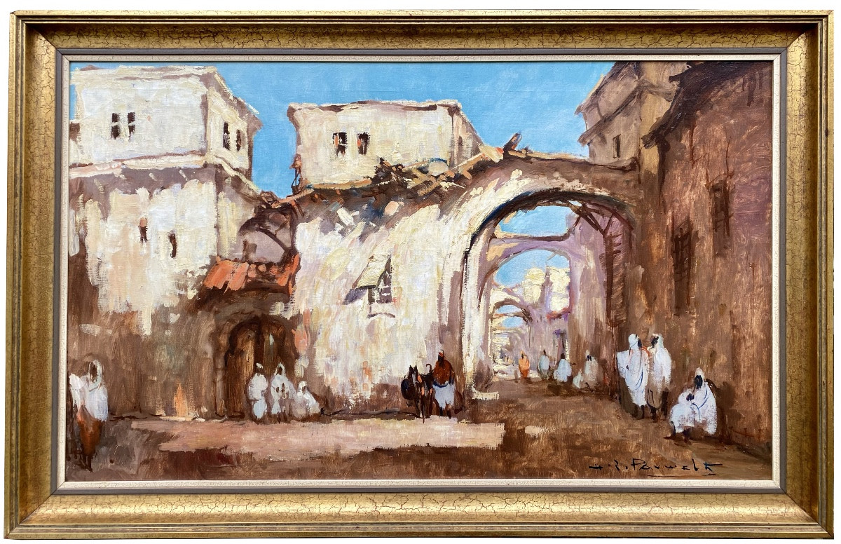 Henri Joseph Pauwels (1903 – 1983) - Scène de rue orientale