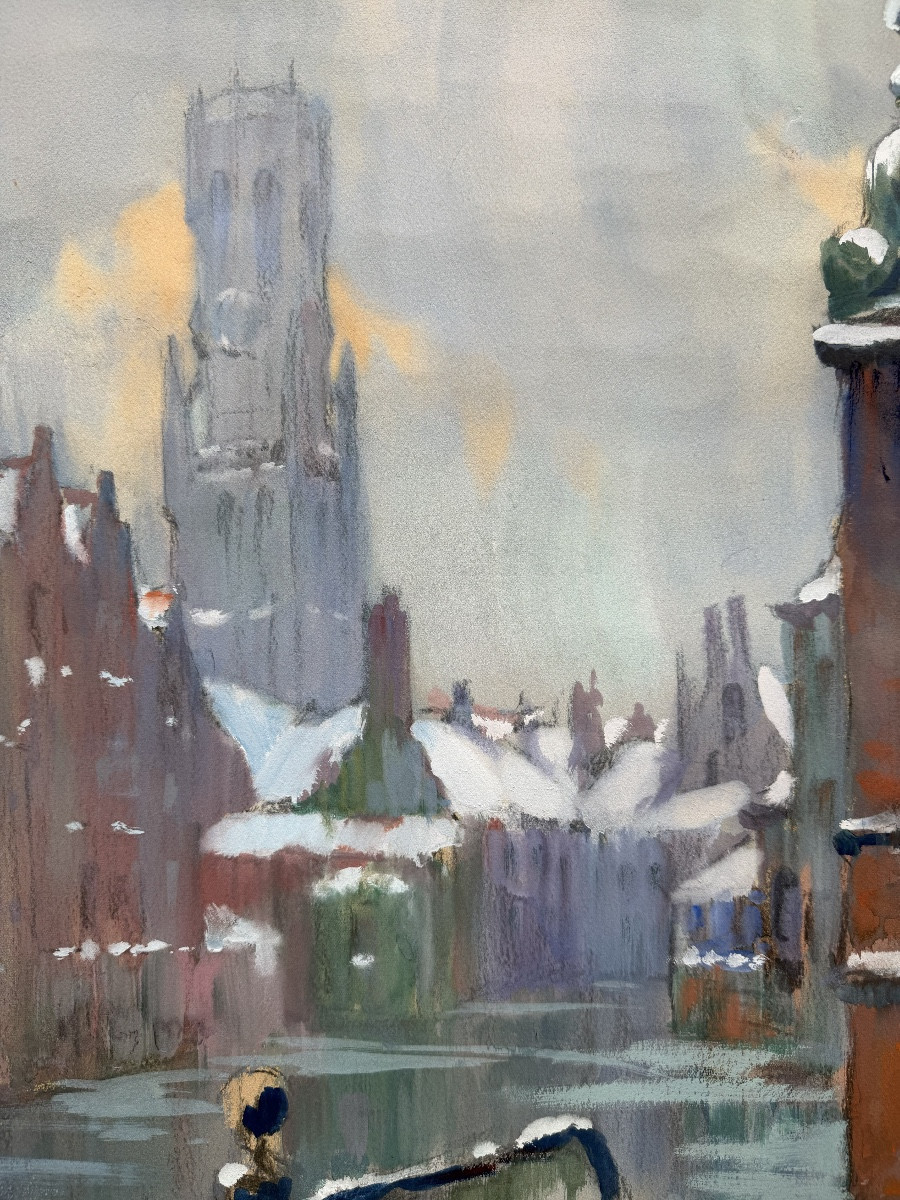 Jules Van De Leene ( 1887 – 1962 ) - ' The Belfry Of Bruges '-photo-4