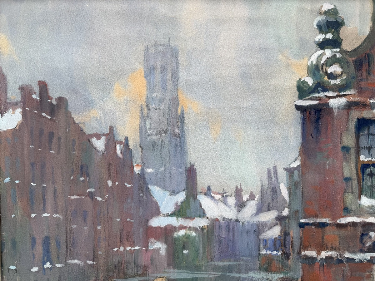 Jules Van De Leene ( 1887 – 1962 ) - ' The Belfry Of Bruges '-photo-2