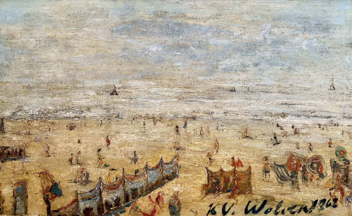 Henri Victor Wolvens ( Brussels 1896 – 1977 Bruges ) - Beach And Sea On The North Sea, 1962-photo-2