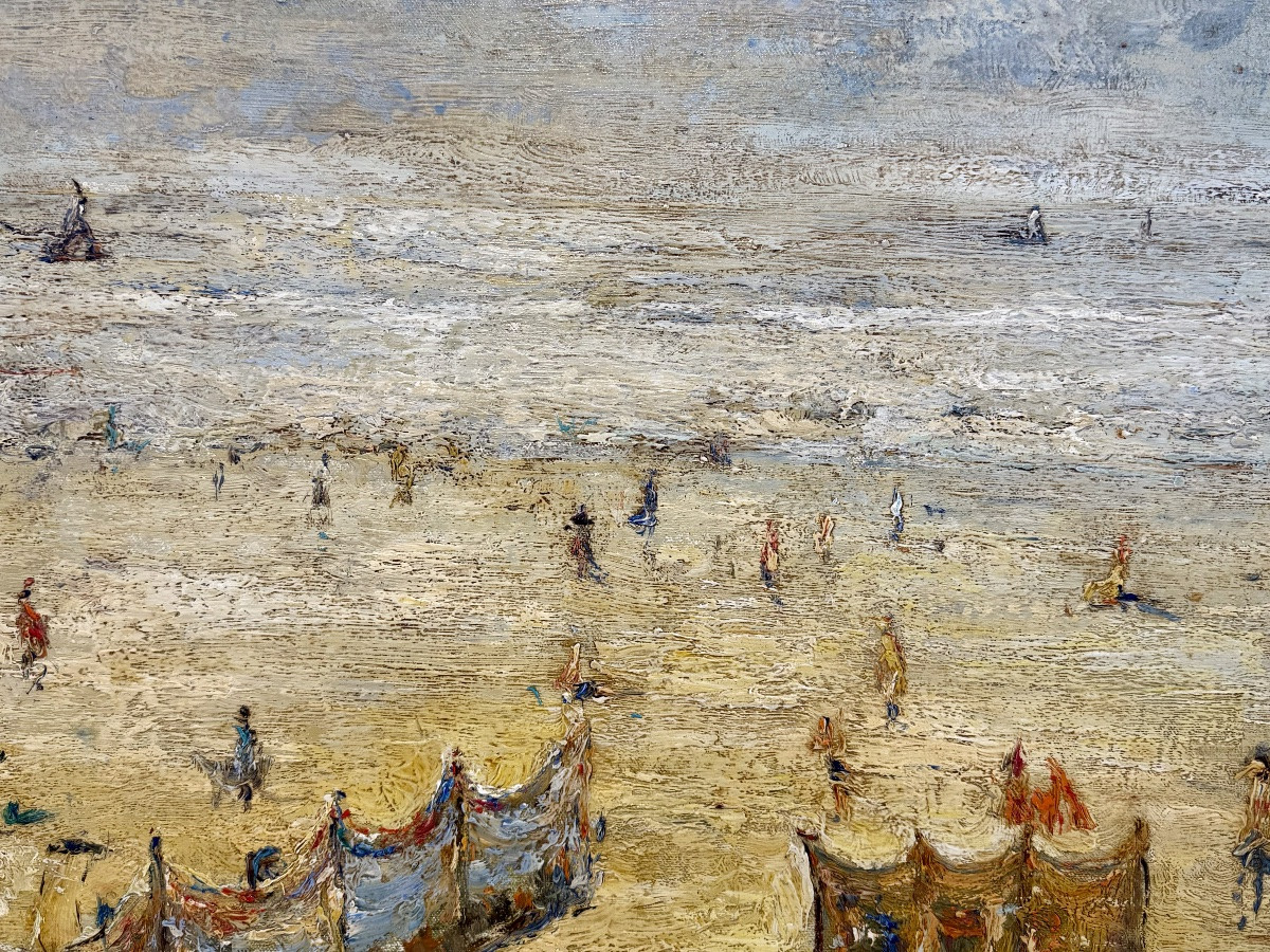 Henri Victor Wolvens ( Brussels 1896 – 1977 Bruges ) - Beach And Sea On The North Sea, 1962-photo-2