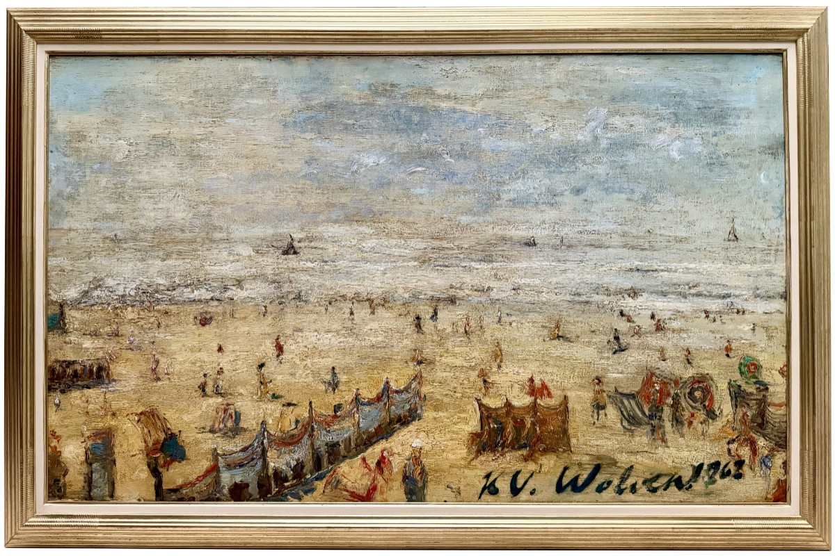 Henri Victor Wolvens ( Brussels 1896 – 1977 Bruges ) - Beach And Sea On The North Sea, 1962