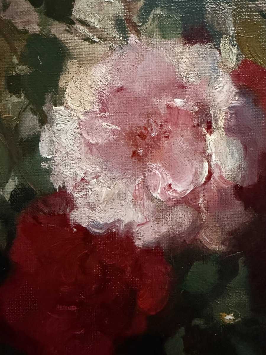 Charles Swyncop ( 1895 – Bruxelles – 1970 ) -  « Roses roses et rouges »-photo-7