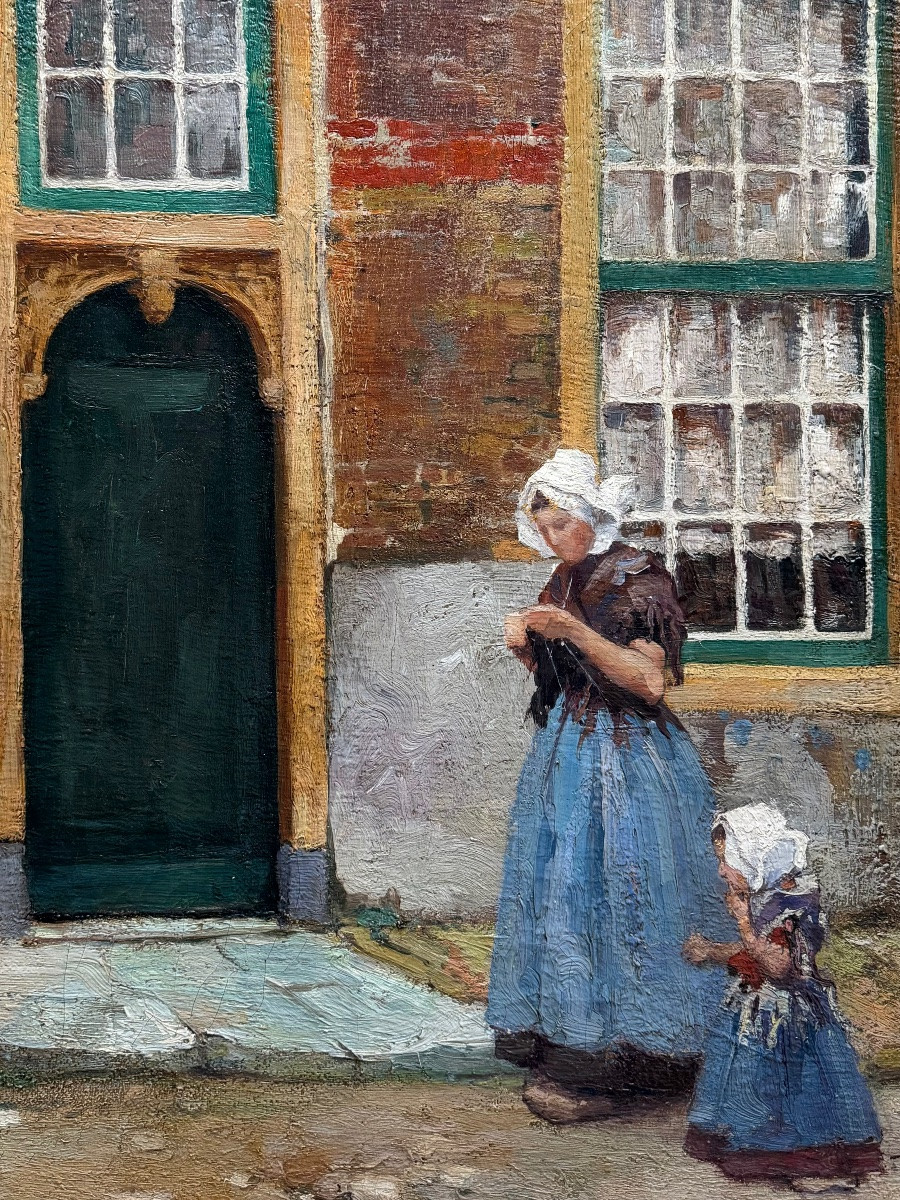 Julien Célos (1884 – Antwerp – 1953) - ' Mother And Child In Zeeland '-photo-1