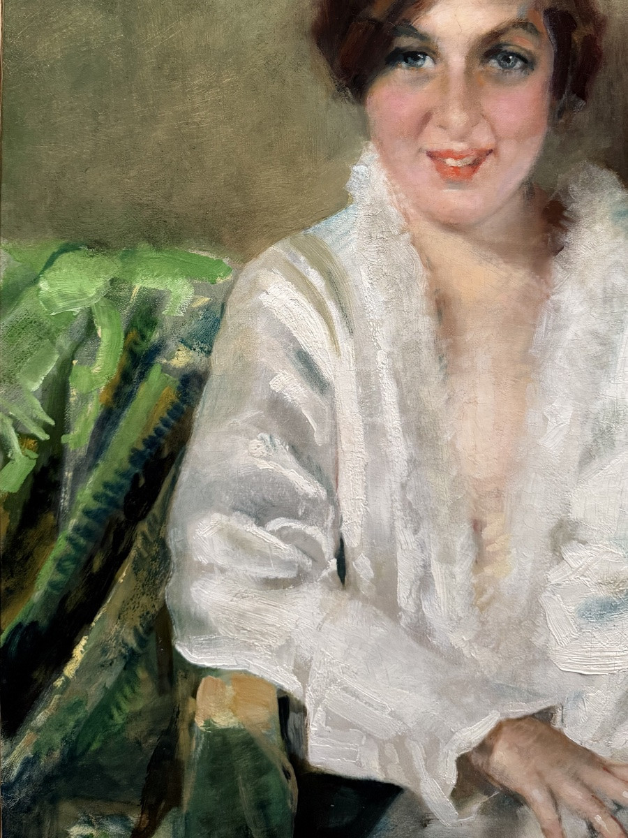 Charles Joseph Watelet ( Beauraing 1867 – 1954 Brussels ) - ' Lady In White '-photo-2