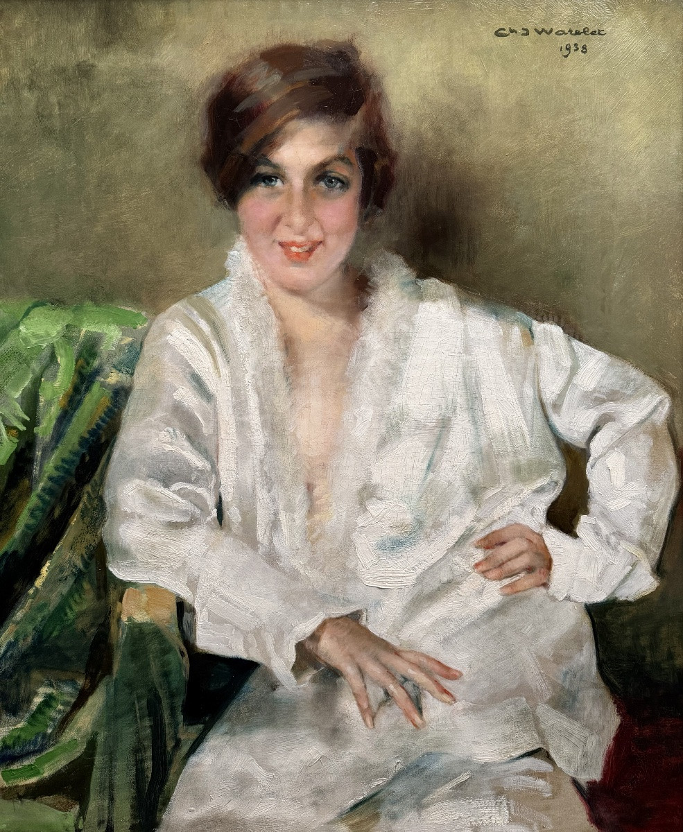 Charles Joseph Watelet ( Beauraing 1867 – 1954 Brussels ) - ' Lady In White '-photo-4