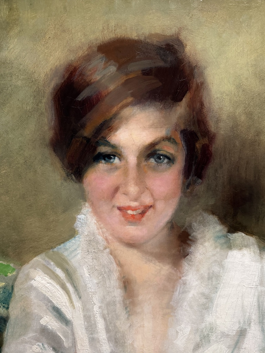 Charles Joseph Watelet ( Beauraing 1867 – 1954 Brussels ) - ' Lady In White '-photo-1