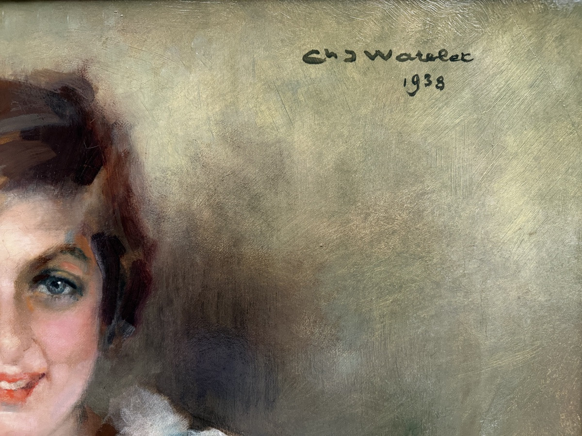 Charles Joseph Watelet ( Beauraing 1867 – 1954 Brussels ) - ' Lady In White '-photo-2