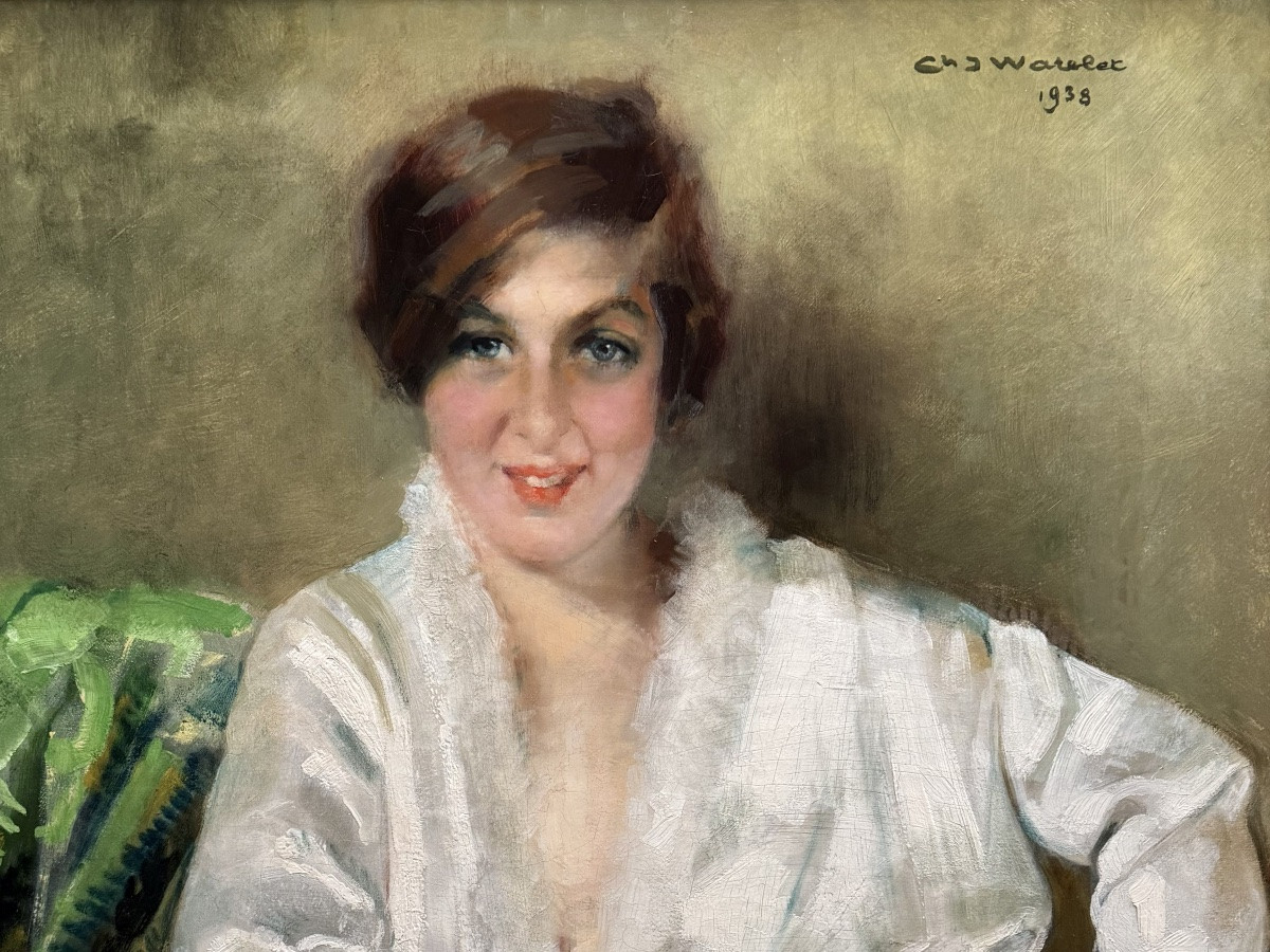 Charles Joseph Watelet ( Beauraing 1867 – 1954 Brussels ) - ' Lady In White '-photo-3