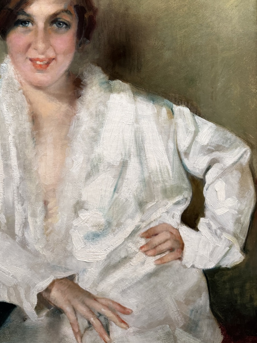 Charles Joseph Watelet ( Beauraing 1867 – 1954 Brussels ) - ' Lady In White '-photo-4