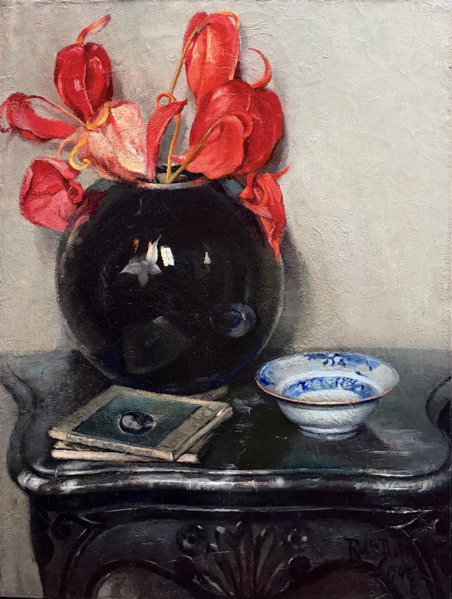 Robertine Devooght ( 1904 – Bruges – 1979 ) - « Le Vase Noir »-photo-2
