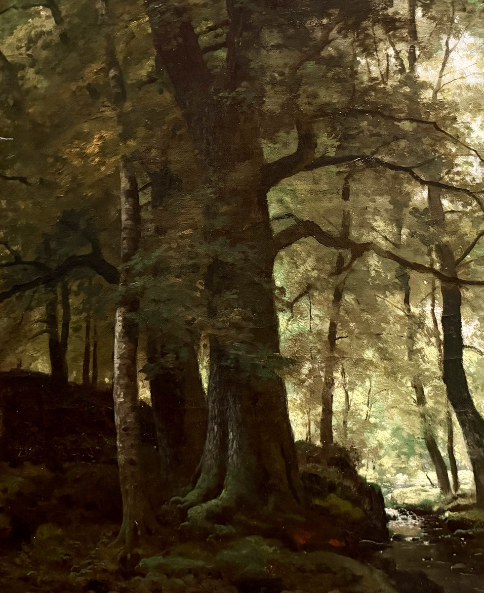 Ferdinand De Prins ( Brecht 1859 – 1908 Reet ) - ' Un paysage de la campagne flamande '-photo-3