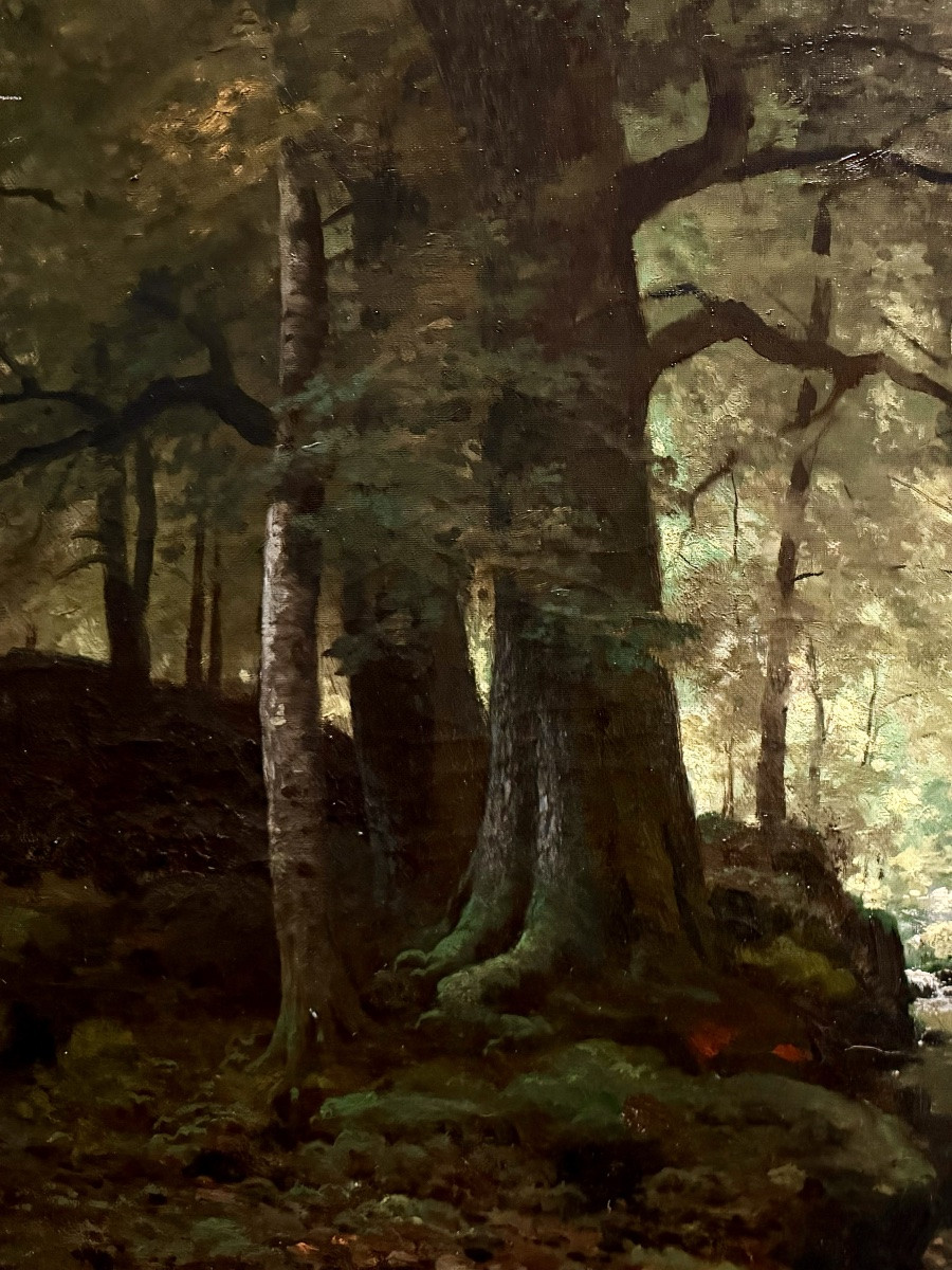 Ferdinand De Prins ( Brecht 1859 – 1908 Reet ) - ' Un paysage de la campagne flamande '-photo-4