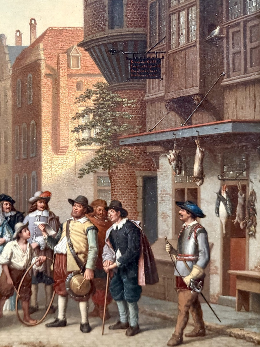 Gustaaf Antoon François Heyligers (1828 – 1897) -  " Vue de Bruges – Le Beffroi "-photo-3