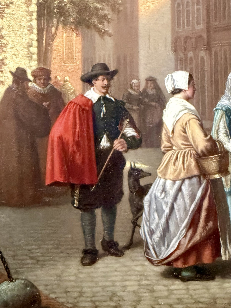 Gustaaf Antoon François Heyligers (1828 – 1897) -  " Vue de Bruges – Le Beffroi "-photo-4