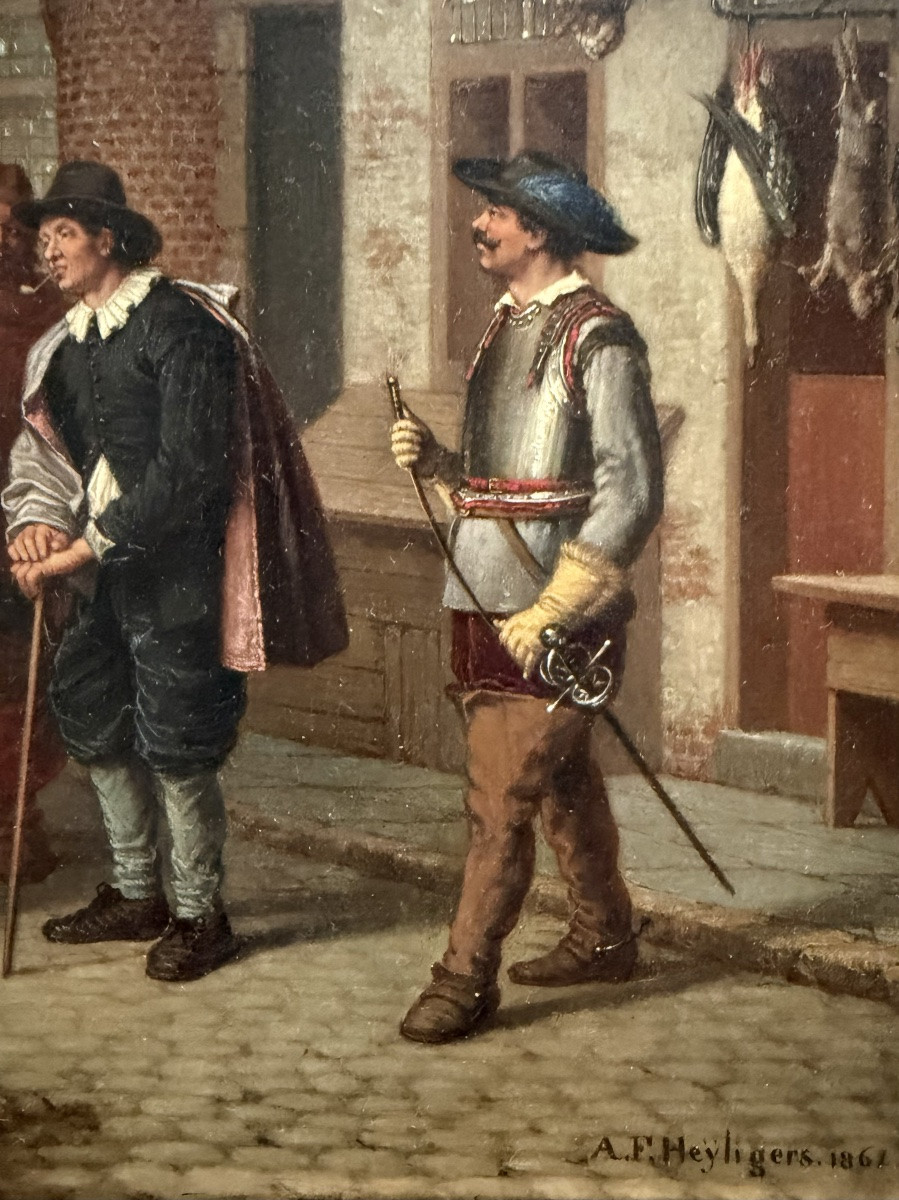 Gustaaf Antoon François Heyligers (1828 – 1897) -  " Vue de Bruges – Le Beffroi "-photo-6