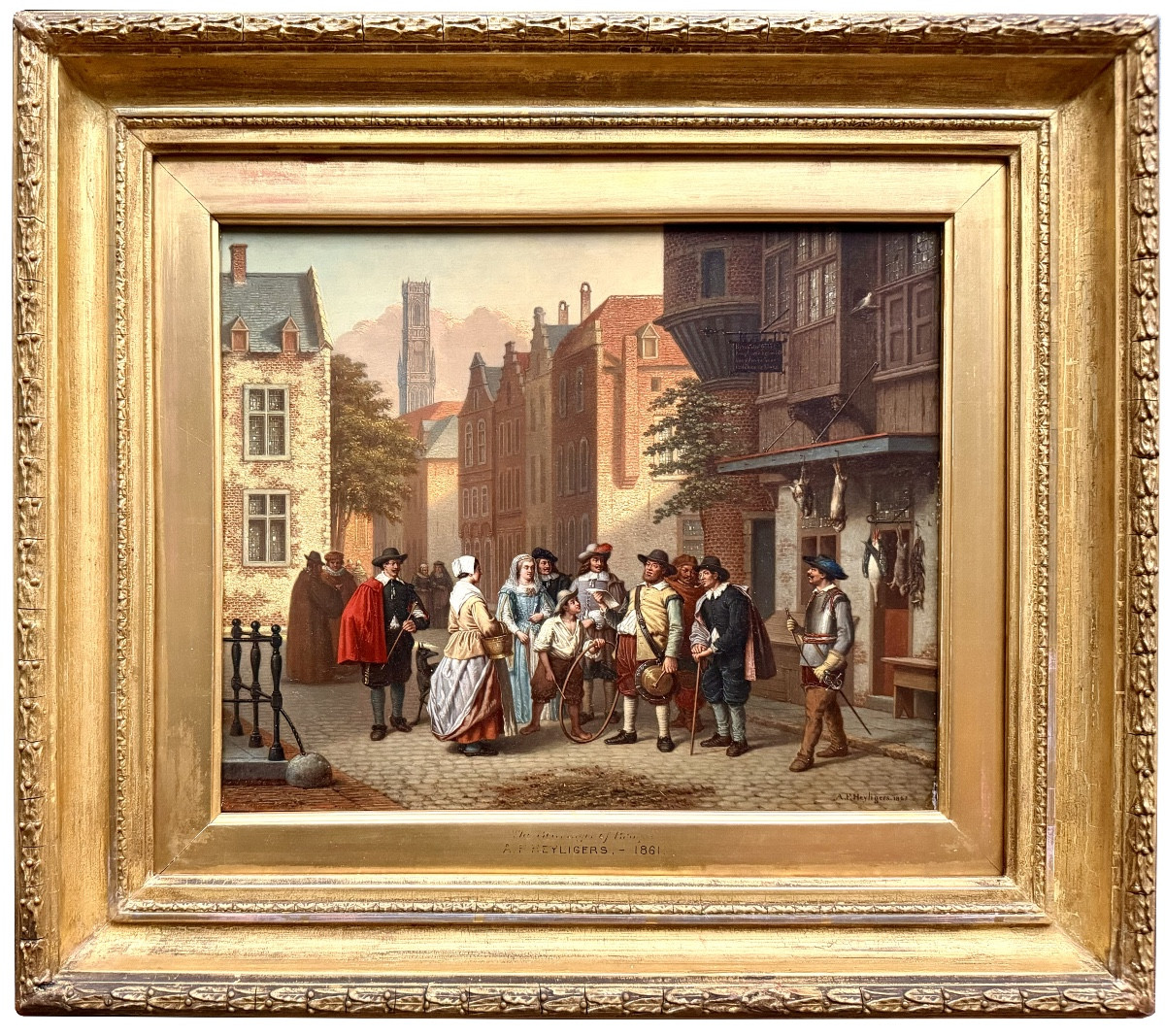 Gustaaf Antoon François Heyligers (1828 – 1897) -  " Vue de Bruges – Le Beffroi "
