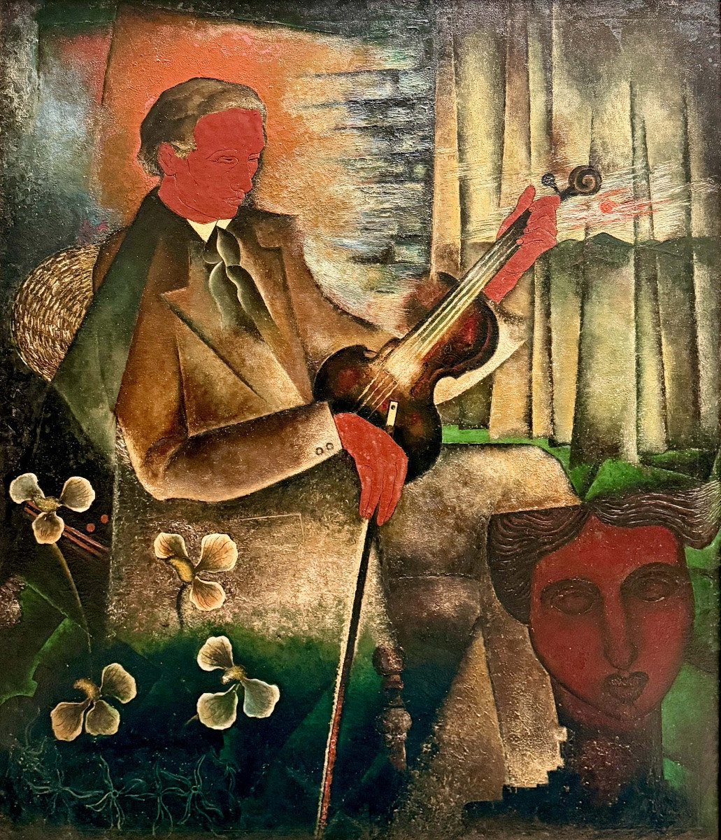 Marc Mendelson ( London 1915 - 2013 Brussels ) -  ' Red Violinist '-photo-2