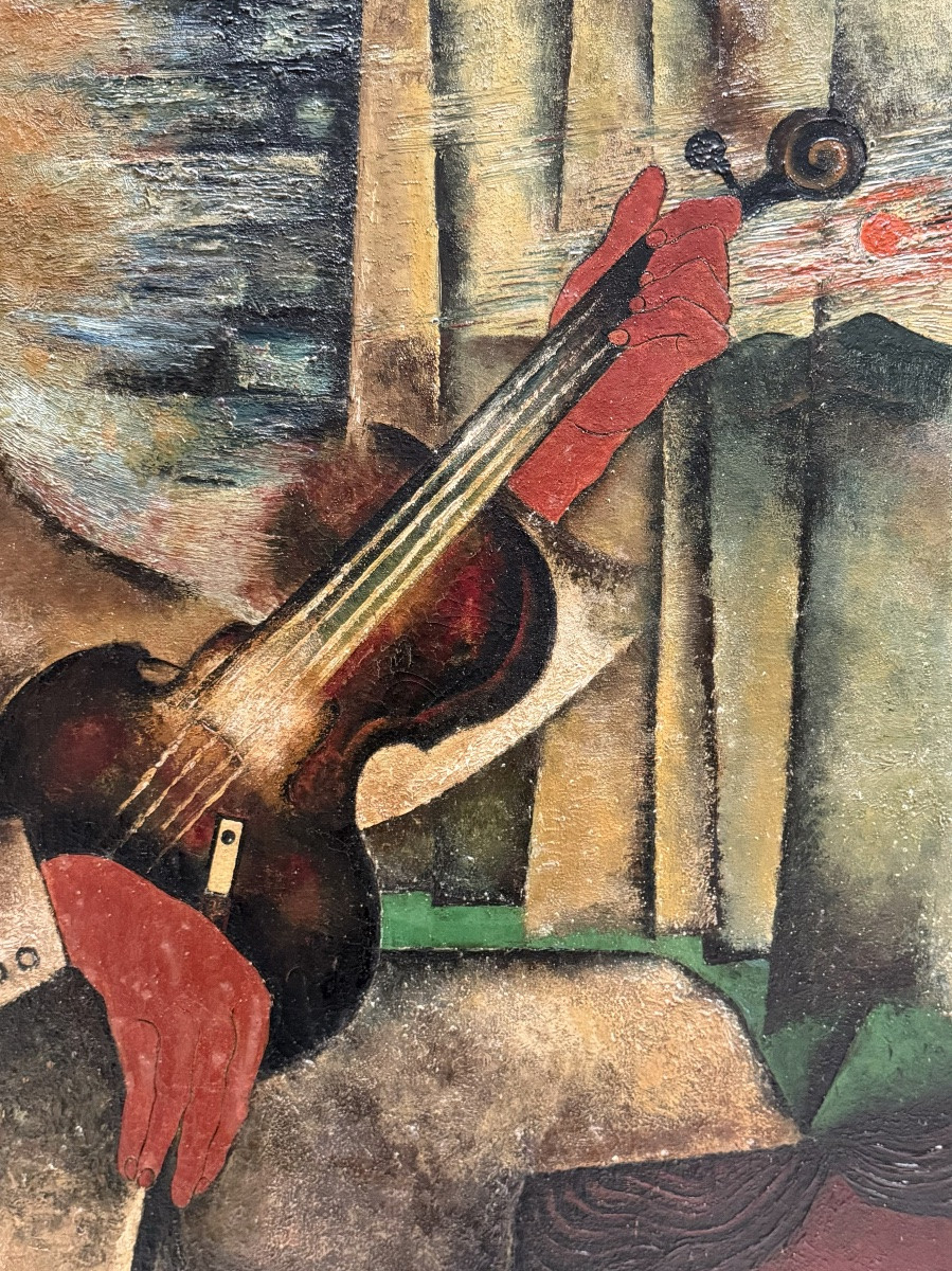 Marc Mendelson ( London 1915 - 2013 Brussels ) -  ' Red Violinist '-photo-1