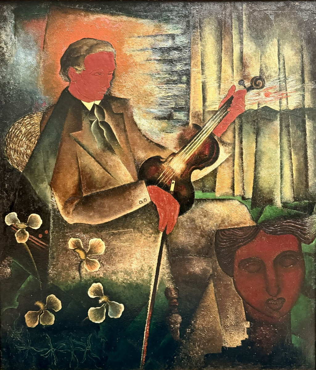 Marc Mendelson ( London 1915 - 2013 Brussels ) -  ' Red Violinist '-photo-2