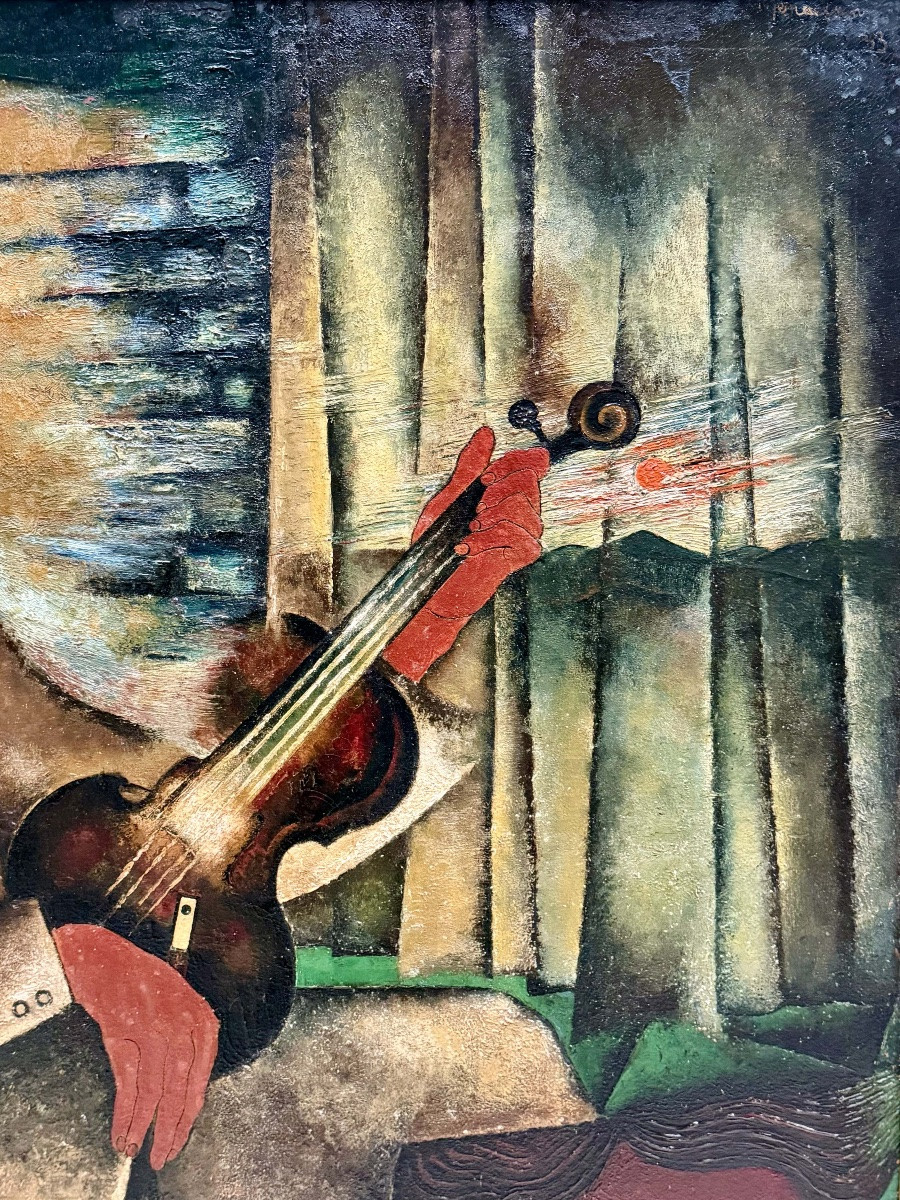 Marc Mendelson ( London 1915 - 2013 Brussels ) -  ' Red Violinist '-photo-5