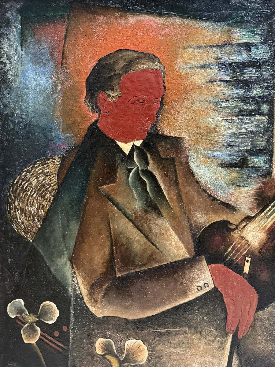 Marc Mendelson ( London 1915 - 2013 Brussels ) -  ' Red Violinist '-photo-6