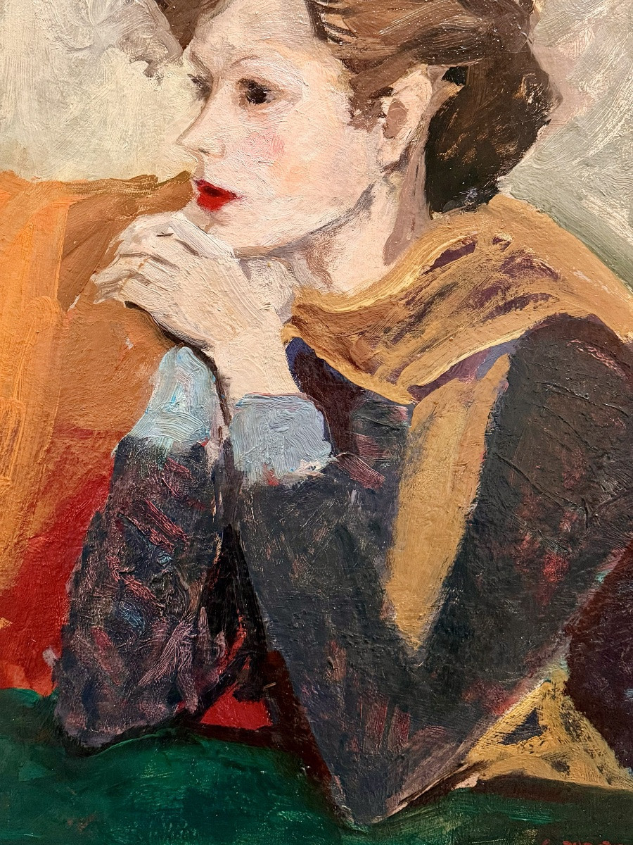 Cesare Monti ( Brescia 1891 - 1959 Bellano) -  ' Studio Di Figura '-photo-3