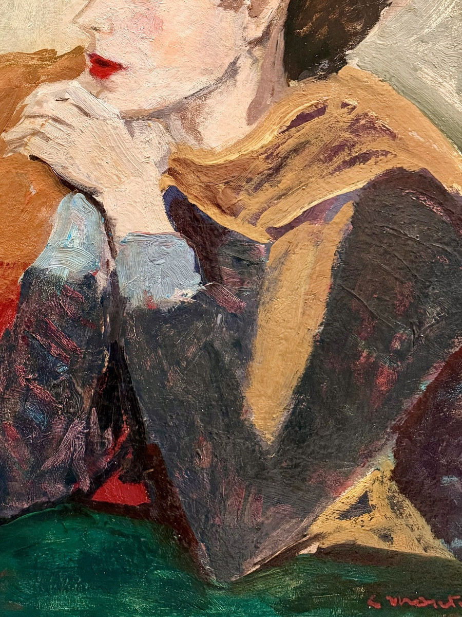 Cesare Monti ( Brescia 1891 - 1959 Bellano) -  ' Studio Di Figura '-photo-2