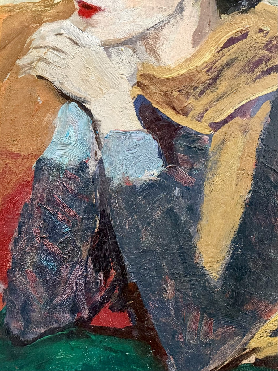 Cesare Monti ( Brescia 1891 - 1959 Bellano) -  ' Studio Di Figura '-photo-3