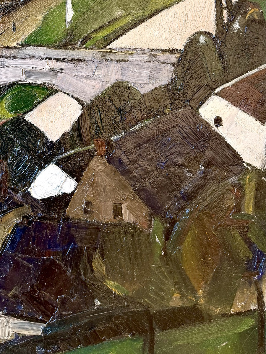 Henri Victor Wolvens ( Bruxelles 1896 - 1977 Bruges ) - View Of A Village In The Ardennes, 1927-photo-2