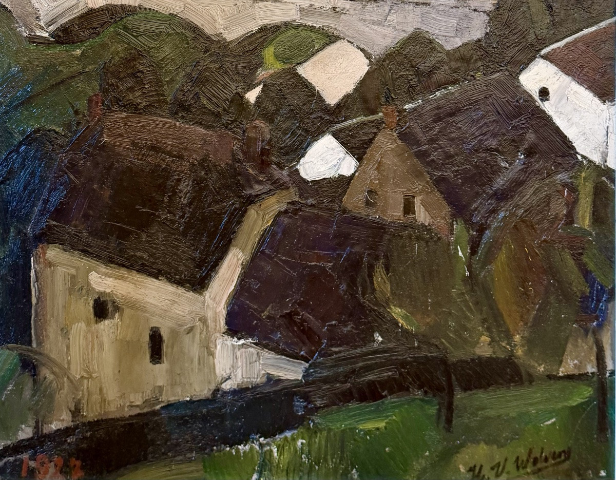 Henri Victor Wolvens ( Bruxelles 1896 - 1977 Bruges ) - View Of A Village In The Ardennes, 1927-photo-4