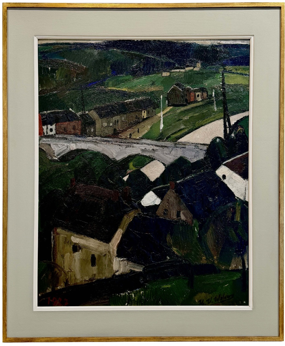 Henri Victor Wolvens ( Bruxelles 1896 - 1977 Bruges ) - View Of A Village In The Ardennes, 1927