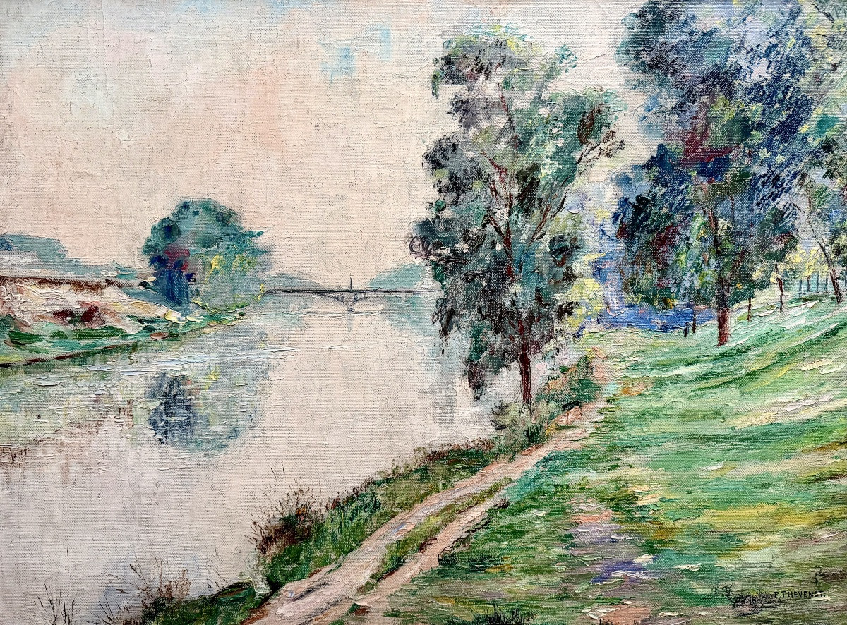 Pierre Thevenet ( Bruges 1870 - 1937 Bruxelles ) - The Seine In Paris-photo-2