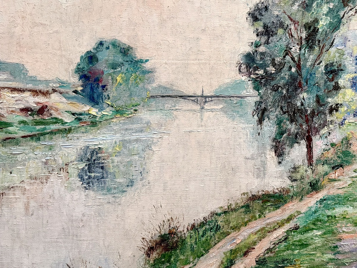 Pierre Thevenet ( Bruges 1870 - 1937 Bruxelles ) - The Seine In Paris-photo-1