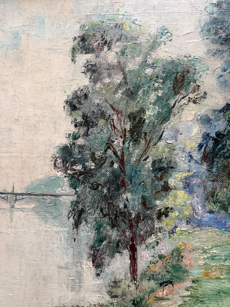 Pierre Thevenet ( Bruges 1870 - 1937 Bruxelles ) - The Seine In Paris-photo-4