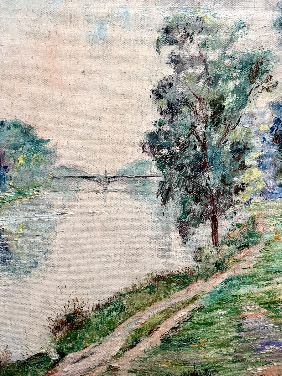 Pierre Thevenet ( Bruges 1870 - 1937 Bruxelles ) - The Seine In Paris-photo-6