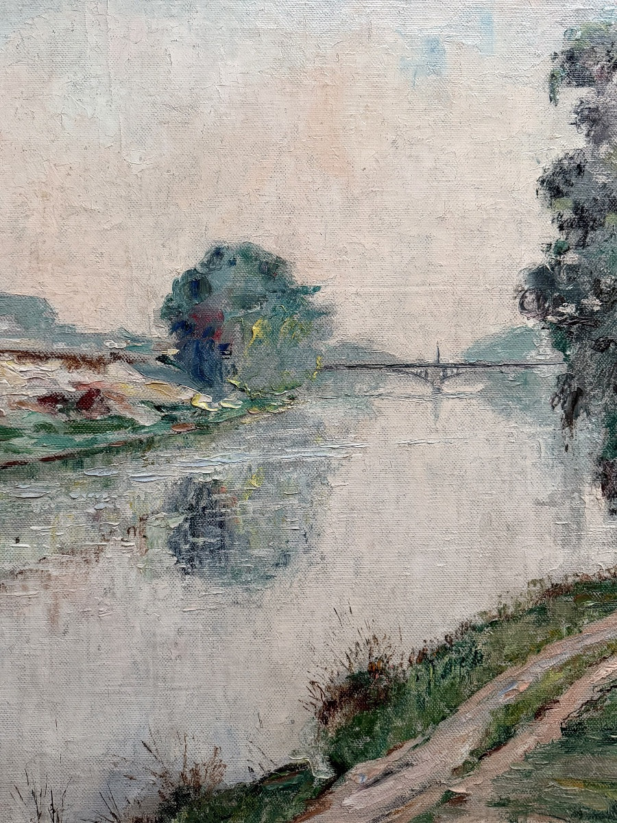 Pierre Thevenet ( Bruges 1870 - 1937 Bruxelles ) - The Seine In Paris-photo-7